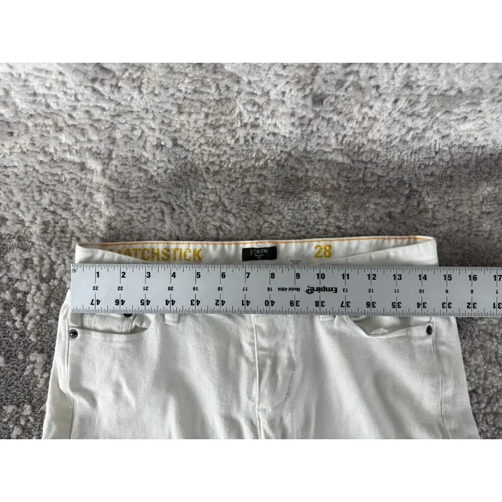 J Crew Size 28 Stretch Casual White Denim Jeans Pants Button Zip Pocket‎
